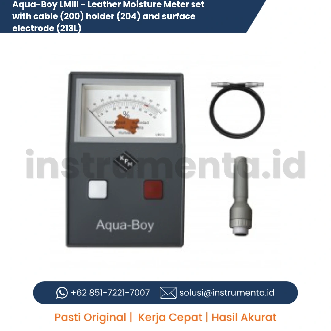 Authorized Distributor Aqua-Boy LMIII Leather Moisture Meter Alat Ukur Kadar Air Kulit Portable Lengkap Surface Electrode Kabel dan Holder